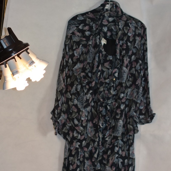 100% Silk Rena Rowan Dress & Jacket SZ L - Picture 6 of 7